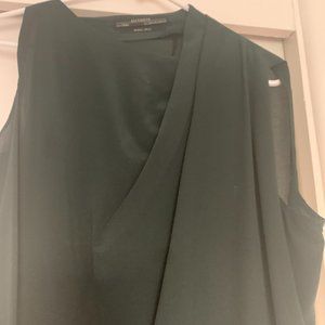 All Saints Silk Mini Dress (Forest Green)